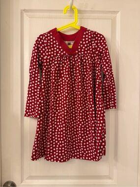 Tea Collection Girls' Red Floral Long-Sleeve dress